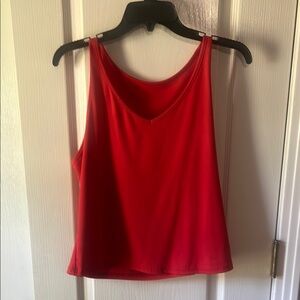 Red Ribbed Tank Top